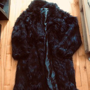 Black Faux Fur Coat